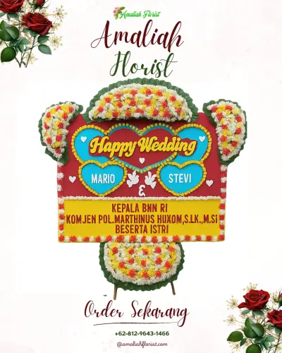 Karangan Papan Bunga Pernikahan di Srondol Kulon